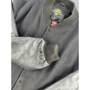 Vintage American Bodybuilding Fitness Varsity Jacket Leather Wool Eagle M